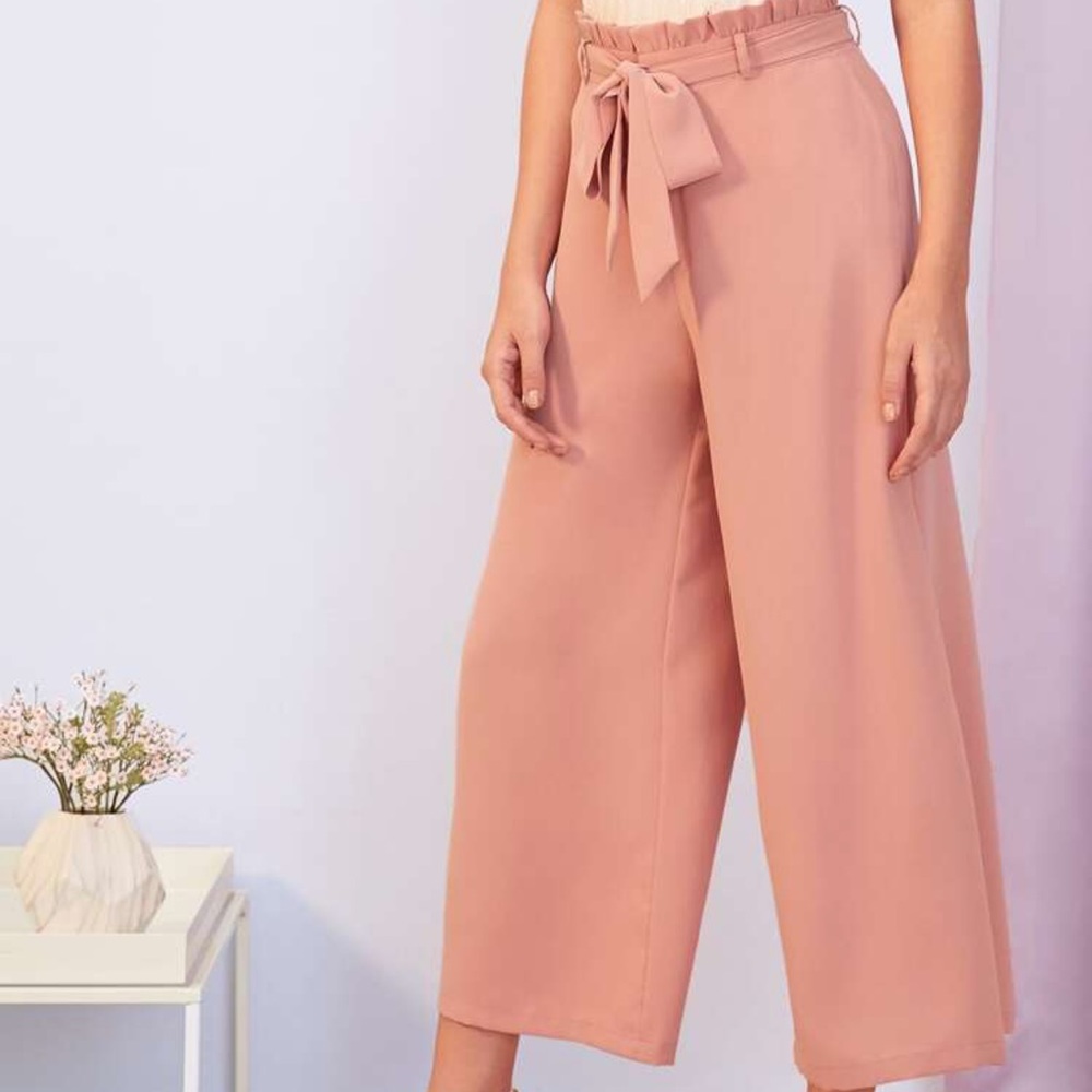Pink wide leg pants